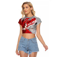 Polska Eagle Raglan Cropped T Shirt Poland Sporty Grunge Style - Wonder Print Shop