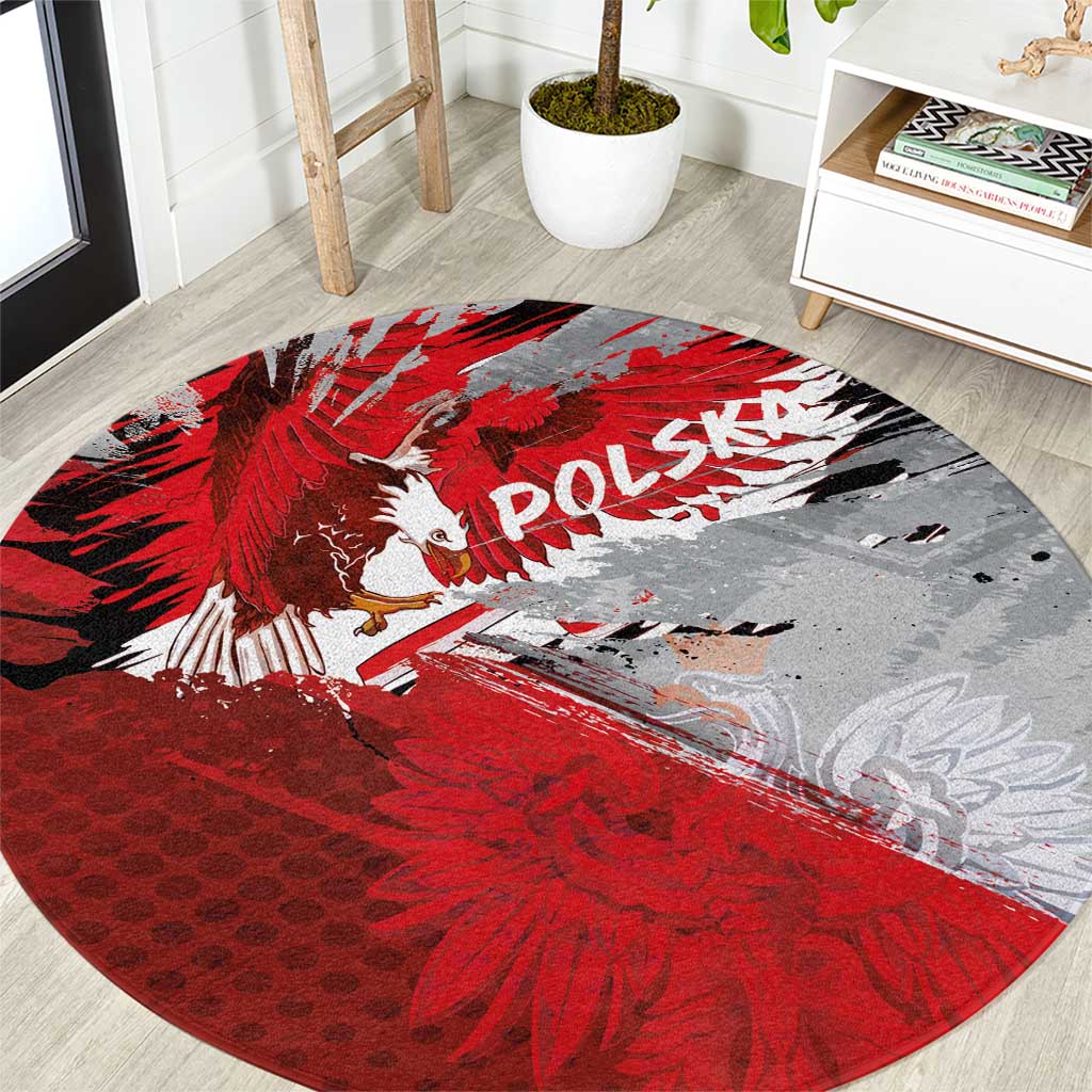 Polska Eagle Round Carpet Poland Sporty Grunge Style - Wonder Print Shop