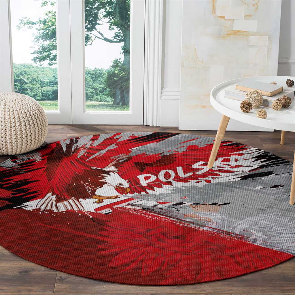 Polska Eagle Round Carpet Poland Sporty Grunge Style - Wonder Print Shop