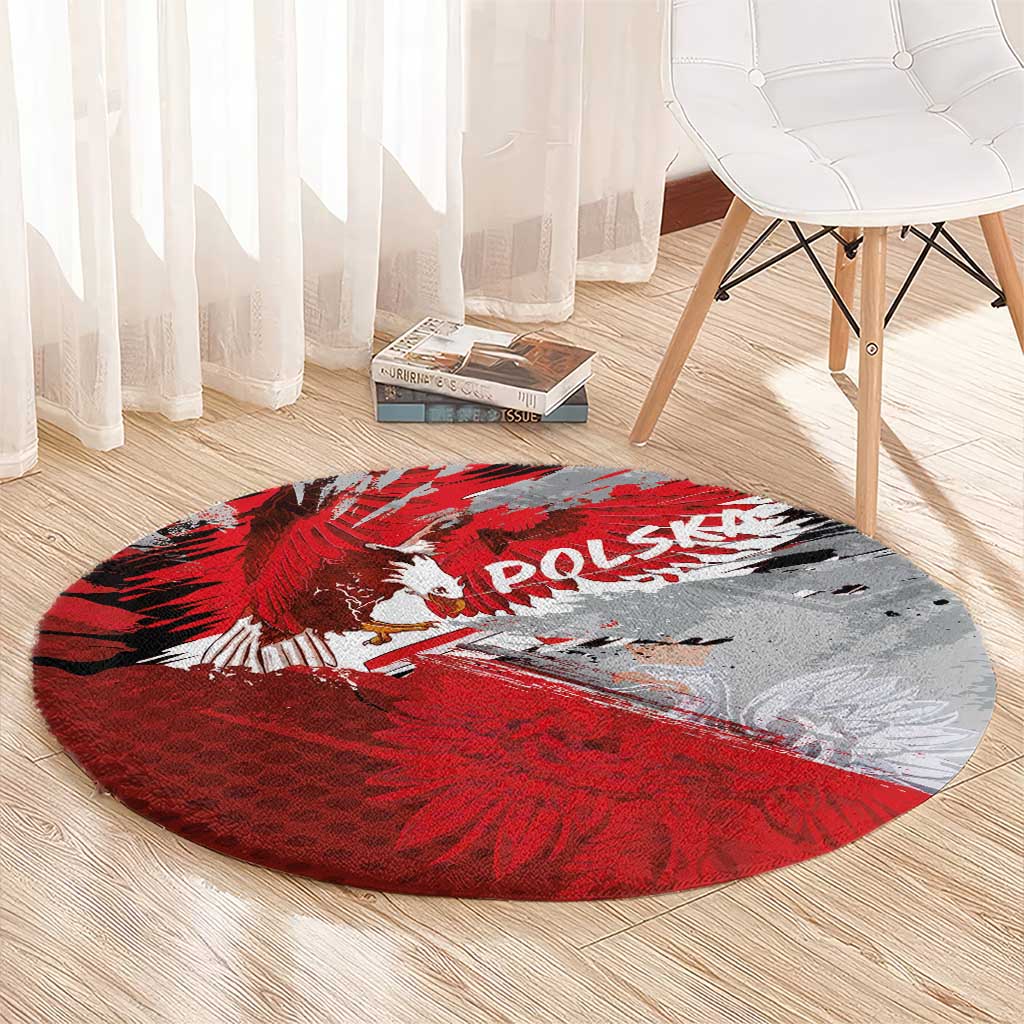 Polska Eagle Round Carpet Poland Sporty Grunge Style - Wonder Print Shop