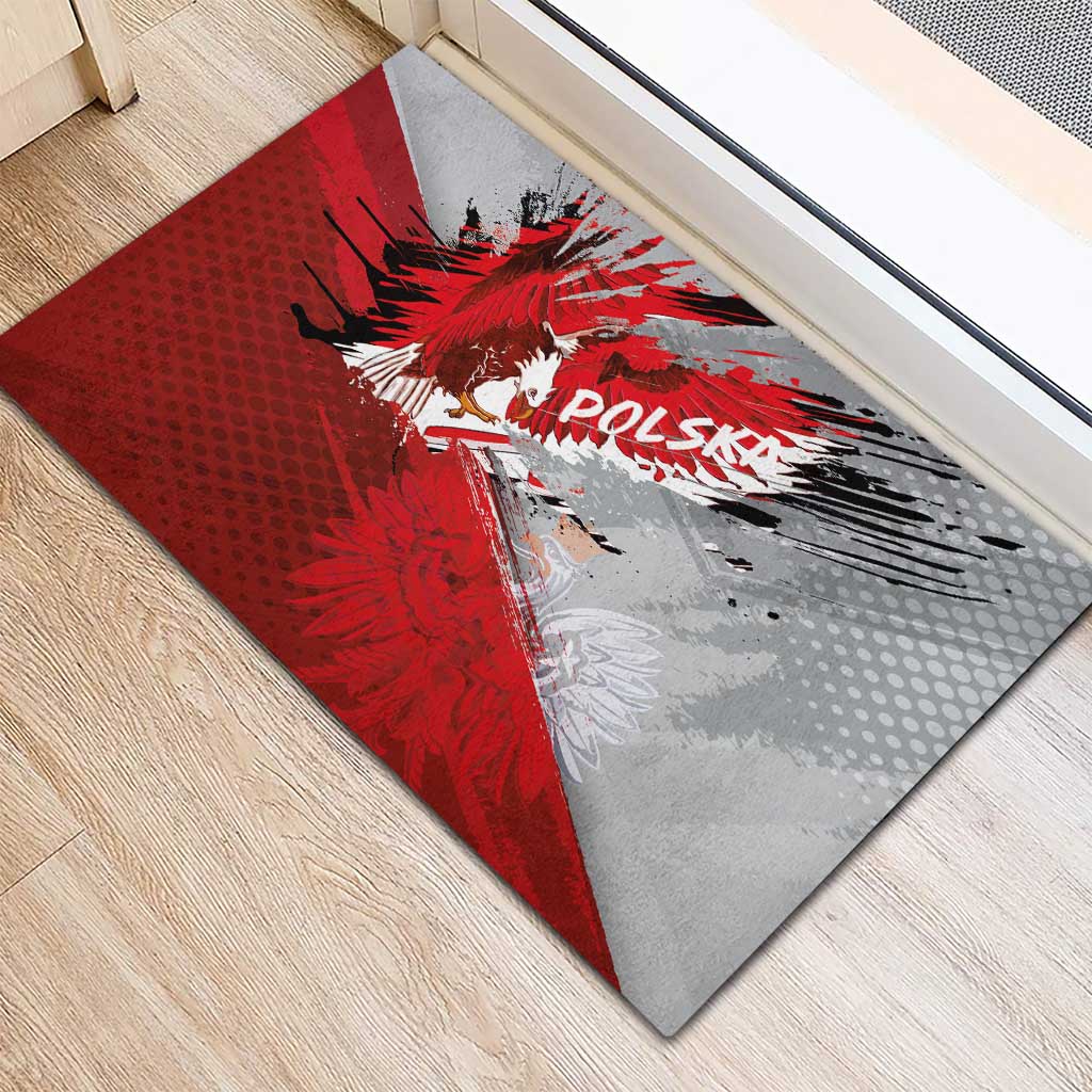 Polska Eagle Rubber Doormat Poland Sporty Grunge Style - Wonder Print Shop