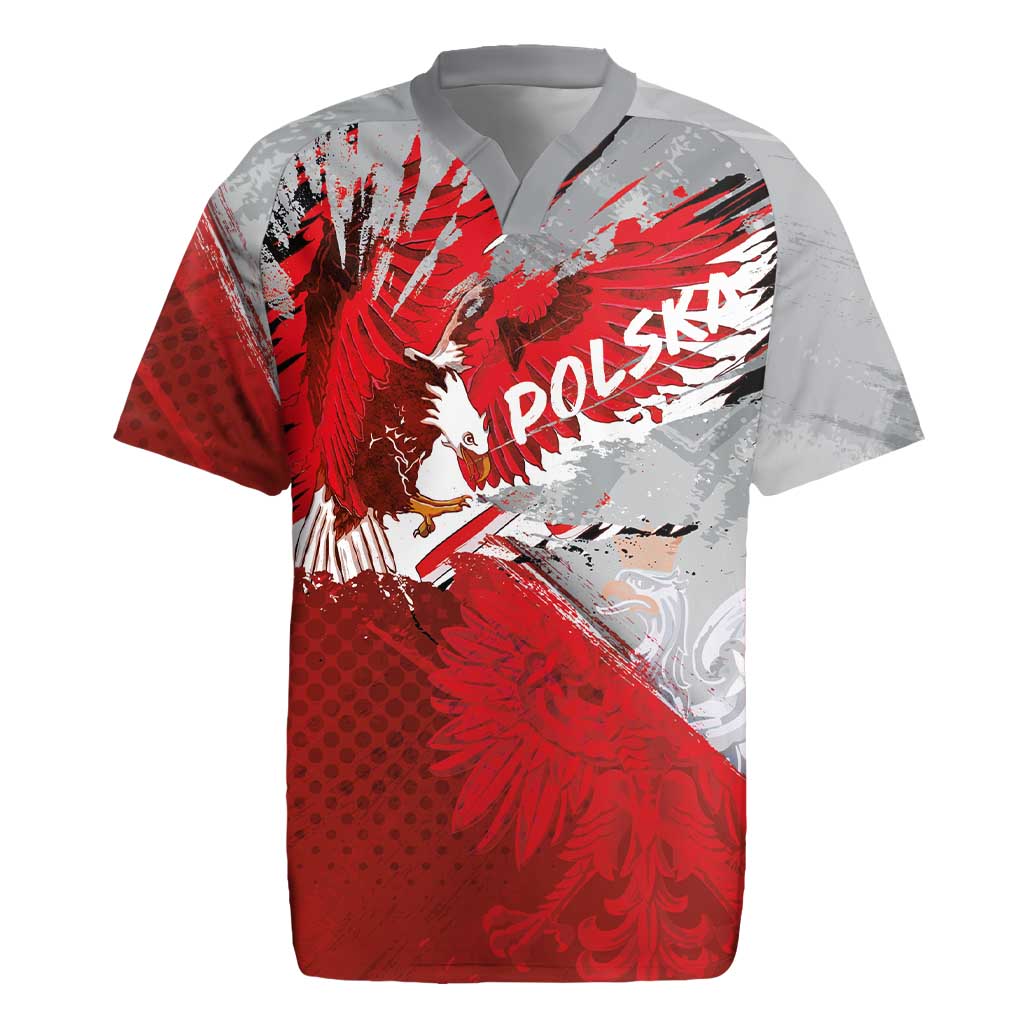 Polska Eagle Rugby Jersey Poland Sporty Grunge Style - Wonder Print Shop
