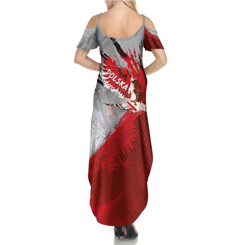 Polska Eagle Summer Maxi Dress Poland Sporty Grunge Style - Wonder Print Shop