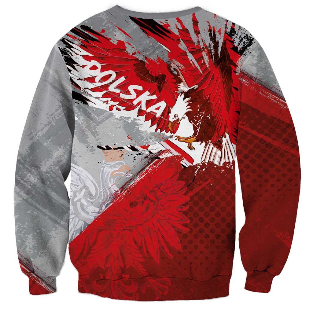 Polska Eagle Sweatshirt Poland Sporty Grunge Style - Wonder Print Shop