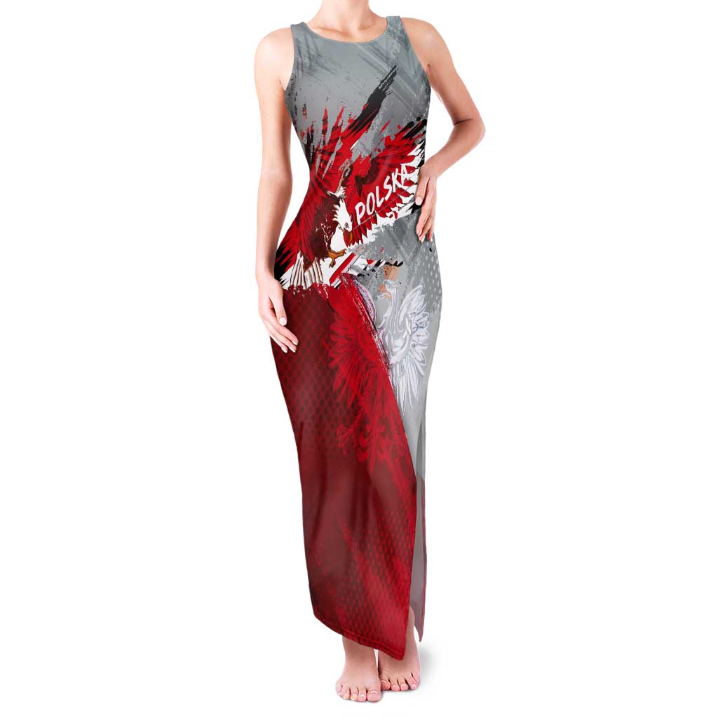 Polska Eagle Tank Maxi Dress Poland Sporty Grunge Style - Wonder Print Shop