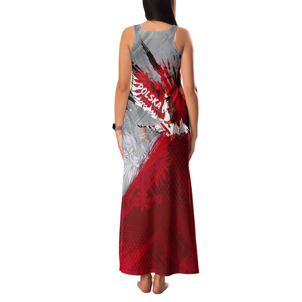 Polska Eagle Tank Maxi Dress Poland Sporty Grunge Style - Wonder Print Shop
