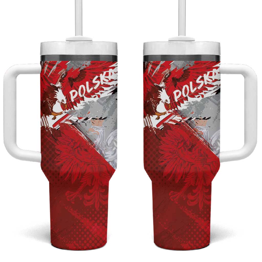 Polska Eagle Tumbler With Handle Poland Sporty Grunge Style - Wonder Print Shop
