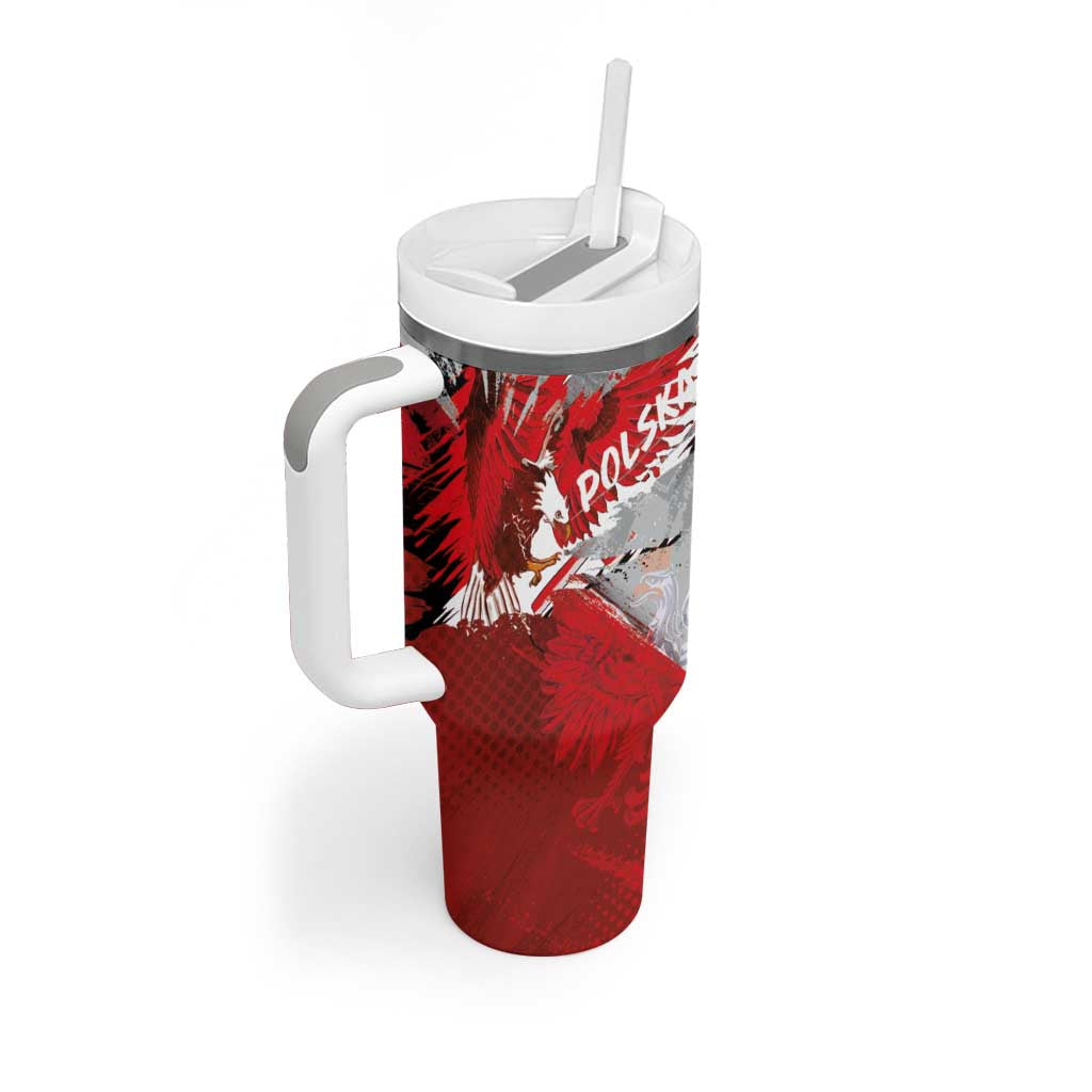 Polska Eagle Tumbler With Handle Poland Sporty Grunge Style - Wonder Print Shop