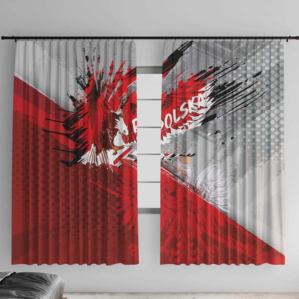 Polska Eagle Window Curtain Poland Sporty Grunge Style - Wonder Print Shop