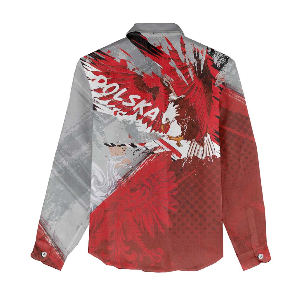 Polska Eagle Women Casual Shirt Poland Sporty Grunge Style - Wonder Print Shop