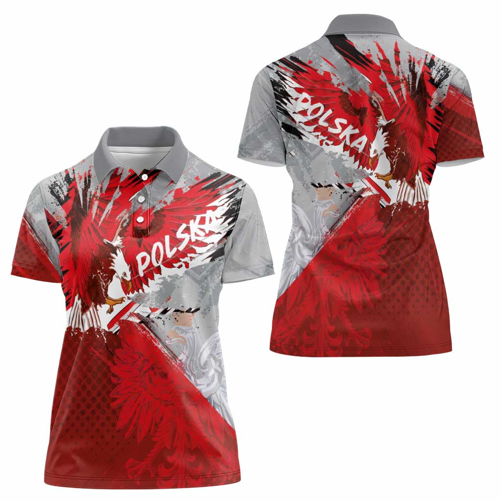 Polska Eagle Women Polo Shirt Poland Sporty Grunge Style - Wonder Print Shop