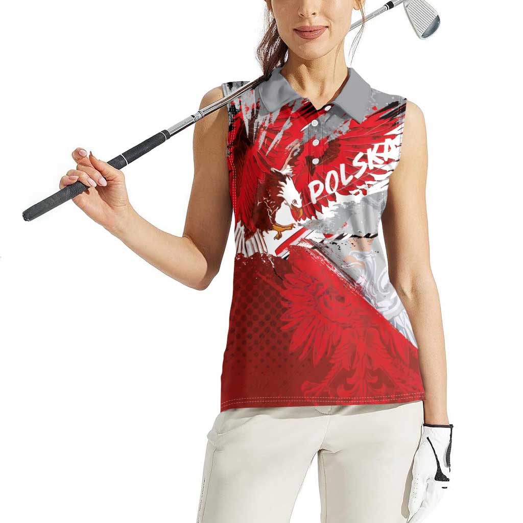 Polska Eagle Women Sleeveless Polo Shirt Poland Sporty Grunge Style - Wonder Print Shop