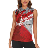 Polska Eagle Women Sleeveless Polo Shirt Poland Sporty Grunge Style - Wonder Print Shop
