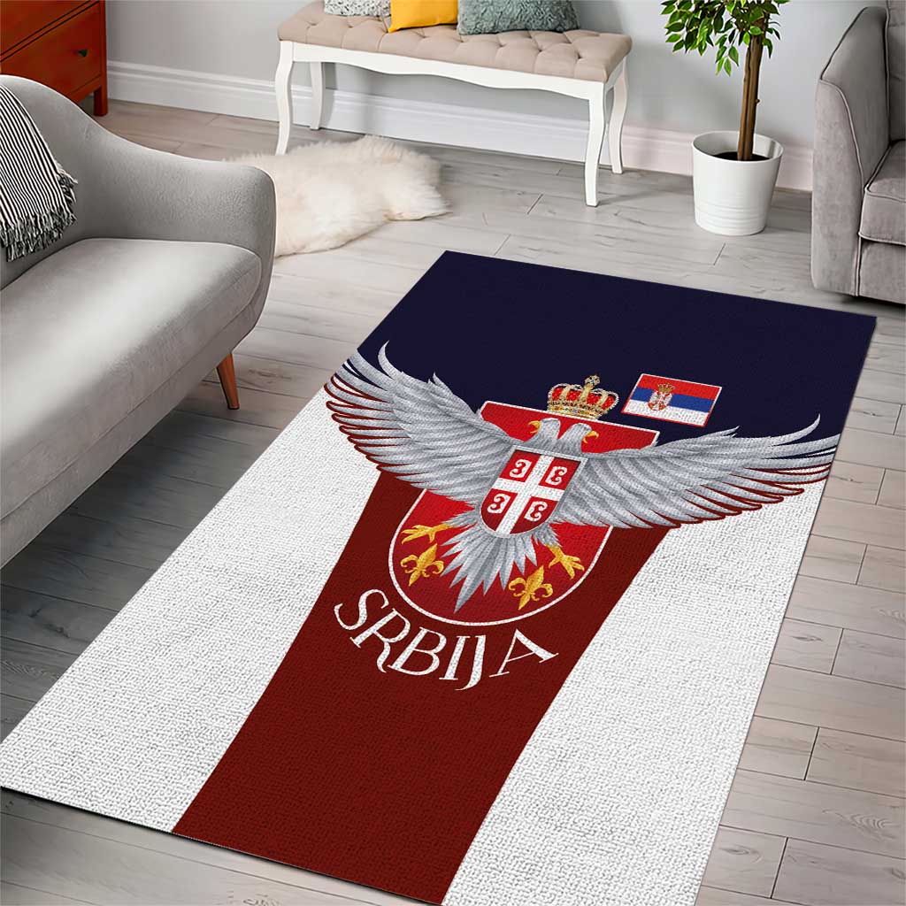 Serbia Area Rug Double Headed Eage Emblem Sporty - Wonder Print Shop