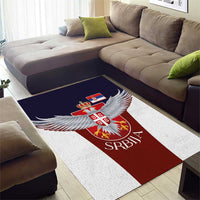 Serbia Area Rug Double Headed Eage Emblem Sporty - Wonder Print Shop