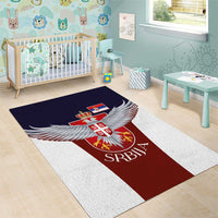 Serbia Area Rug Double Headed Eage Emblem Sporty - Wonder Print Shop