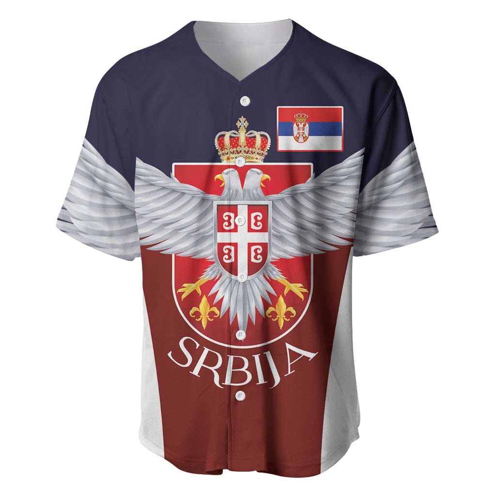 Serbia Baseball Jersey Double Headed Eage Emblem Sporty - Wonder Print Shop