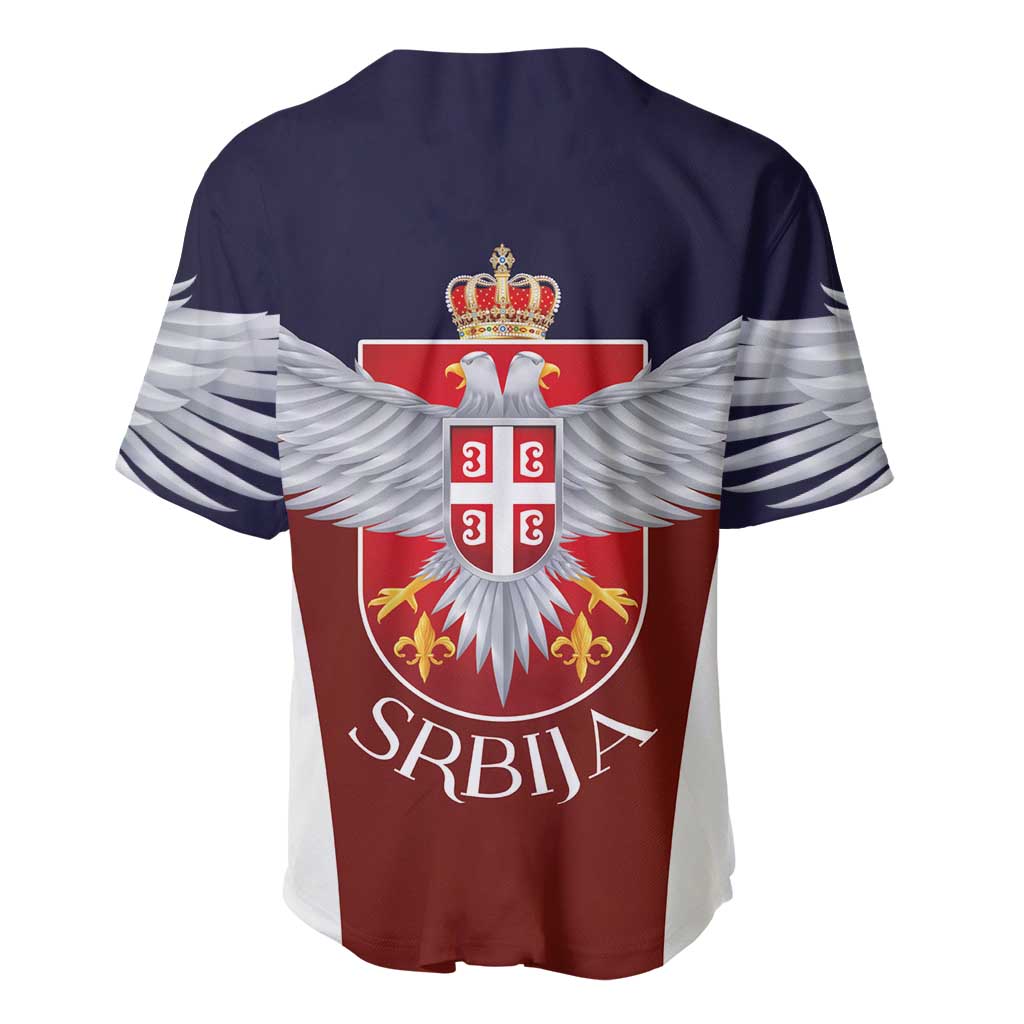 Serbia Baseball Jersey Double Headed Eage Emblem Sporty - Wonder Print Shop