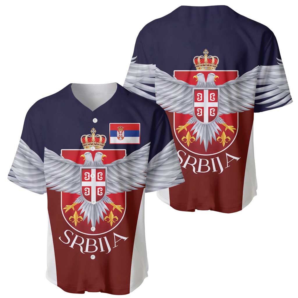 Serbia Baseball Jersey Double Headed Eage Emblem Sporty - Wonder Print Shop