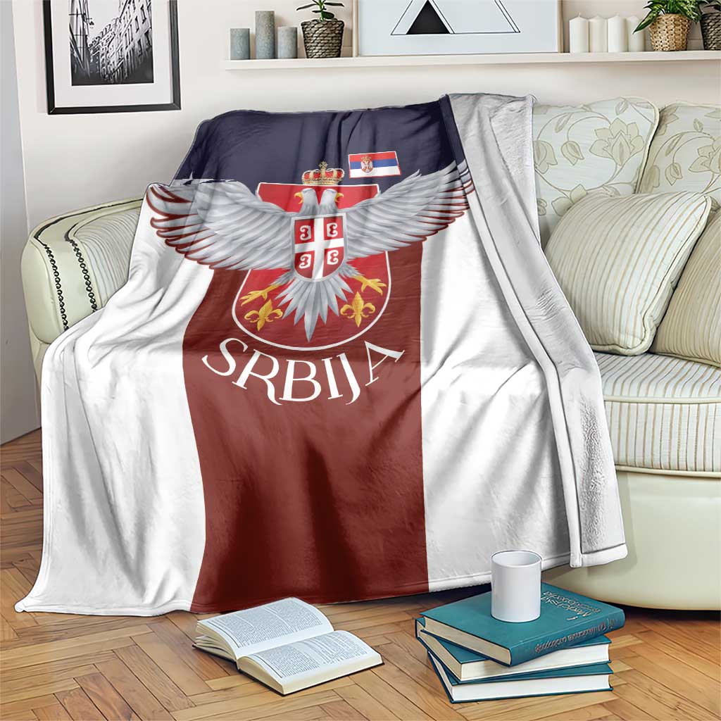 Serbia Blanket Double Headed Eage Emblem Sporty - Wonder Print Shop