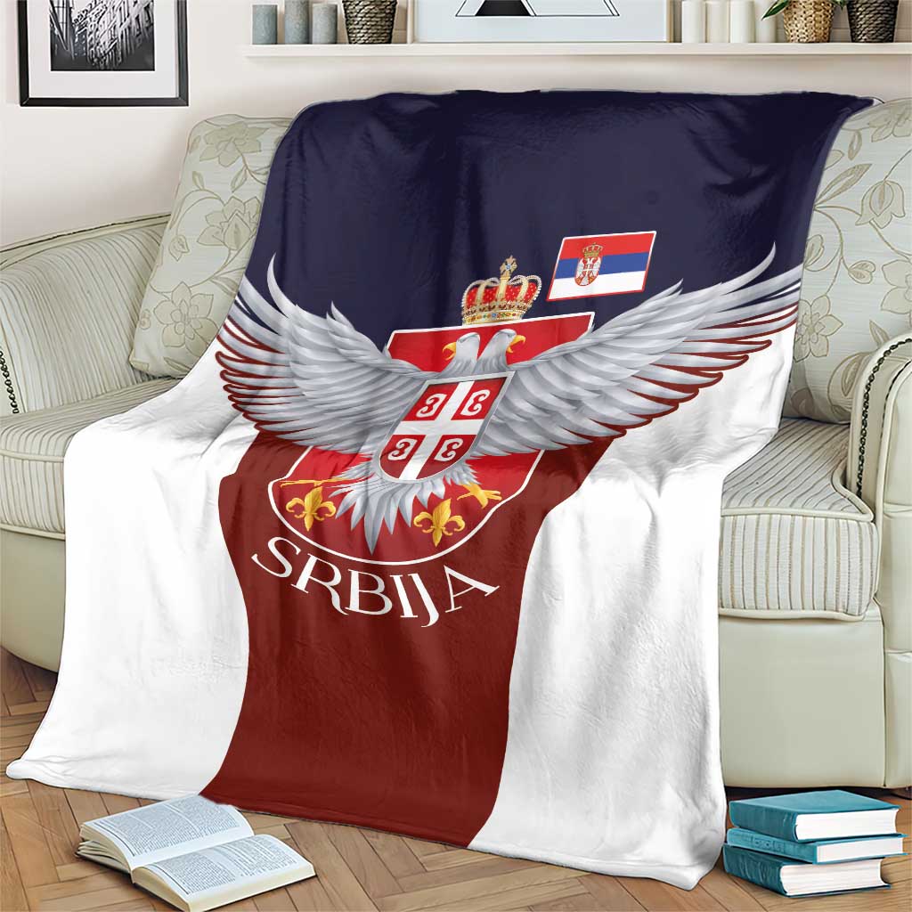 Serbia Blanket Double Headed Eage Emblem Sporty - Wonder Print Shop