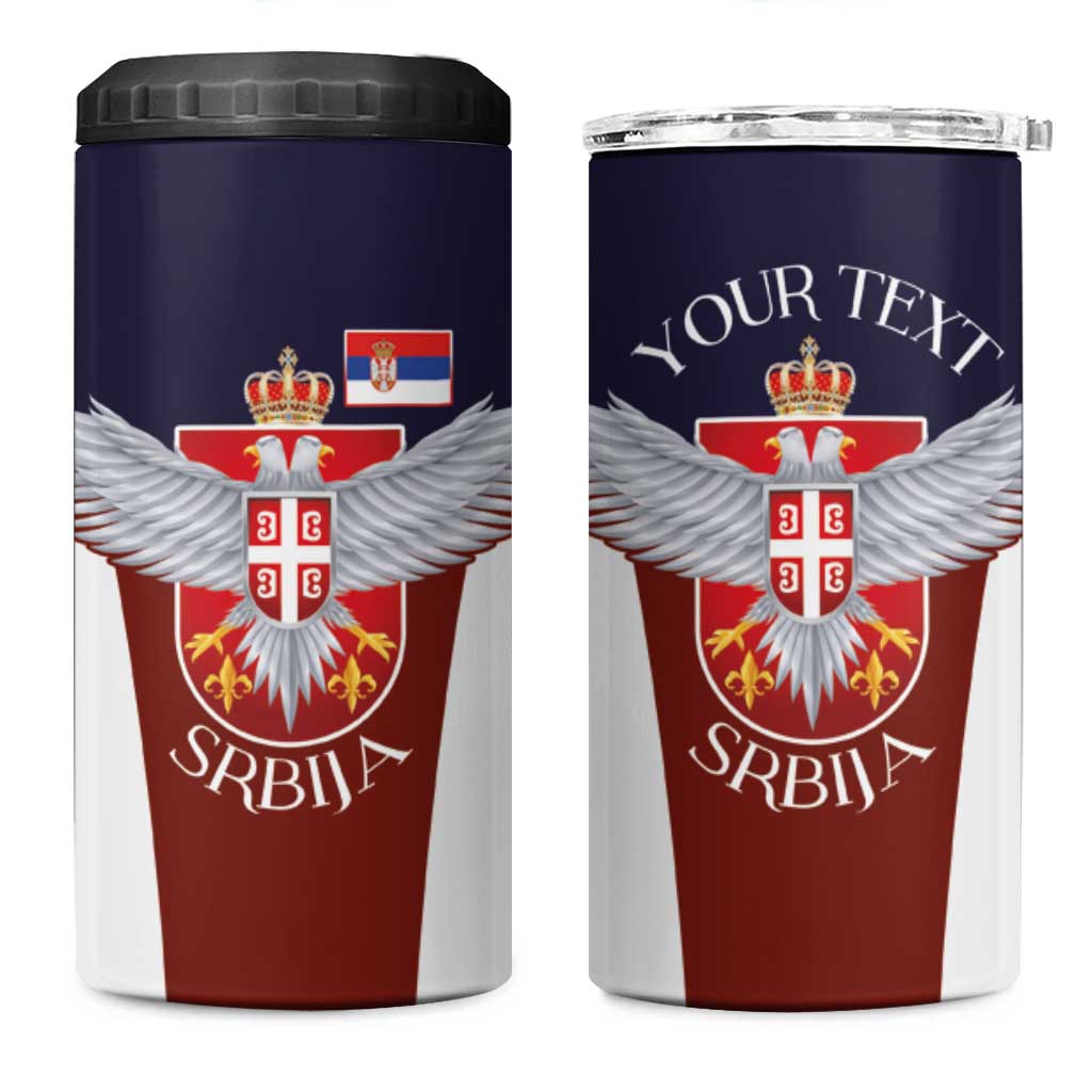 Serbia 4 in 1 Can Cooler Tumbler Double Headed Eage Emblem Sporty - Wonder Print Shop