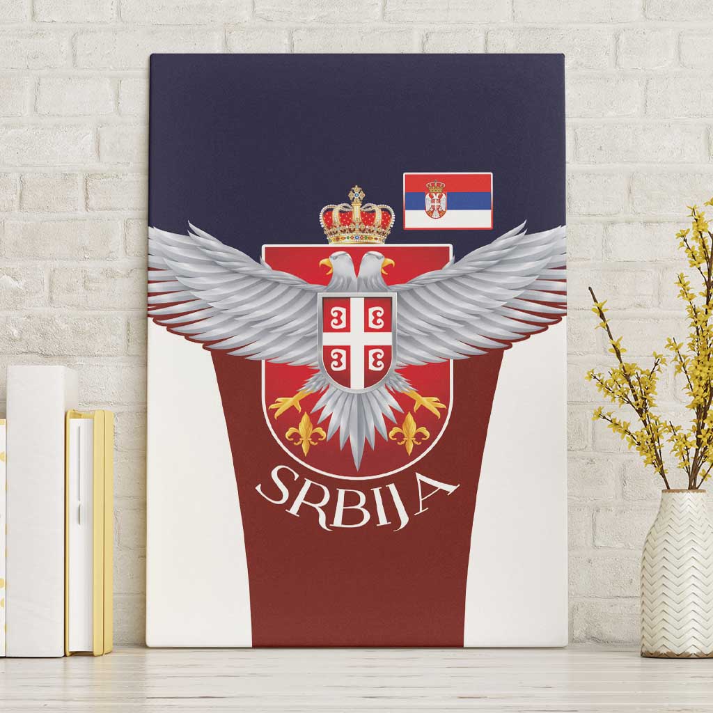 Serbia Canvas Wall Art Double Headed Eage Emblem Sporty - Wonder Print Shop