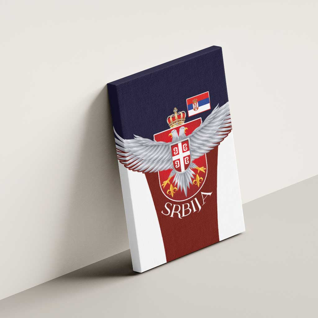Serbia Canvas Wall Art Double Headed Eage Emblem Sporty - Wonder Print Shop