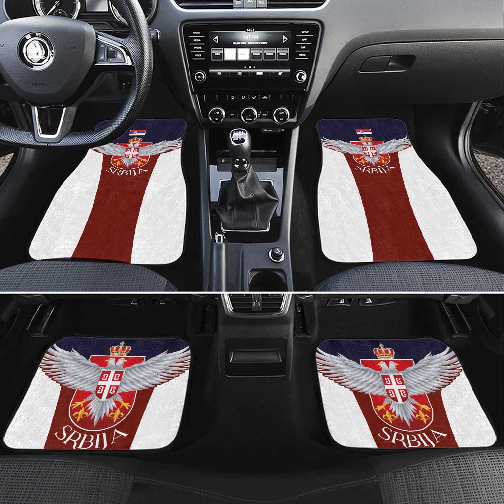 Serbia Car Mats Double Headed Eage Emblem Sporty - Wonder Print Shop