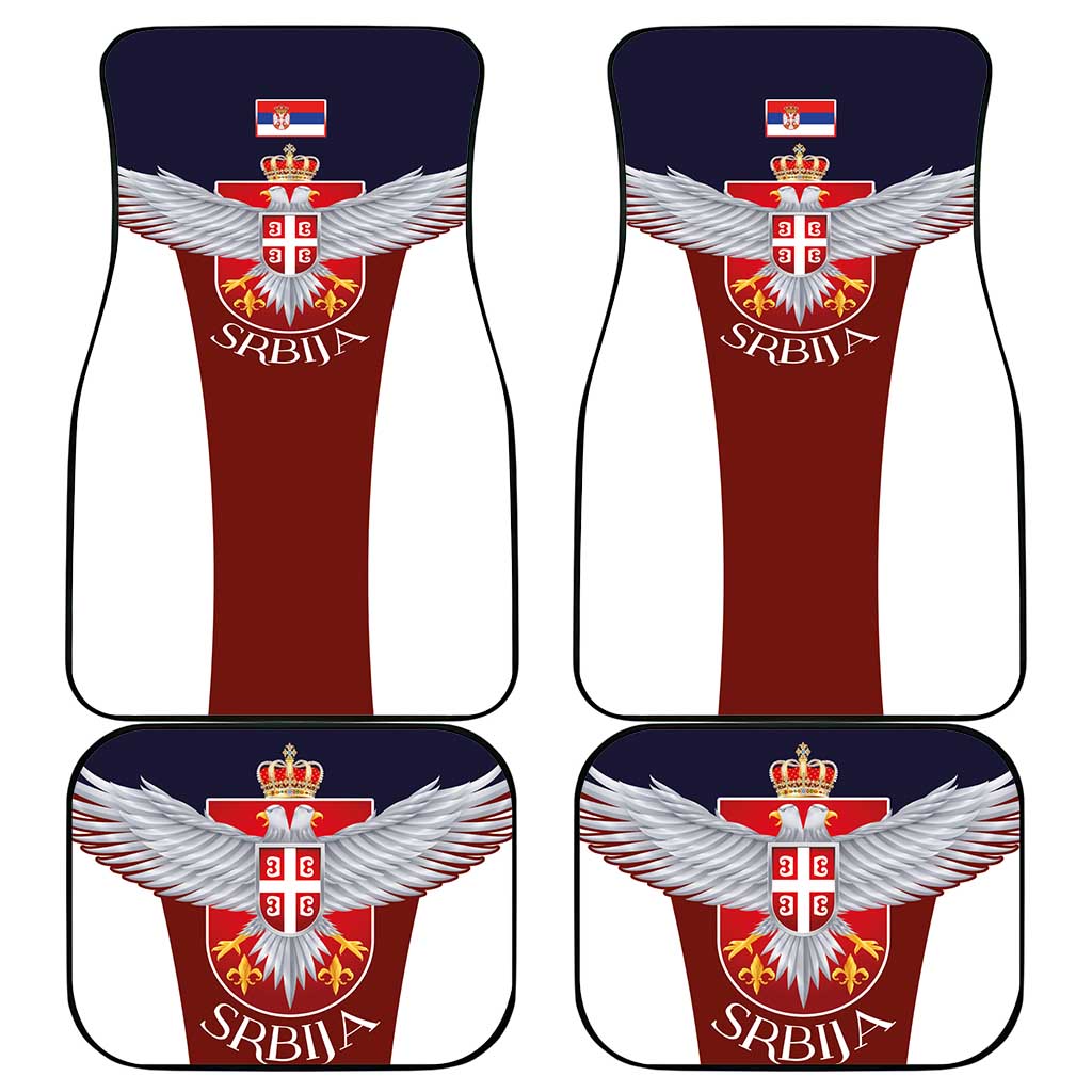 Serbia Car Mats Double Headed Eage Emblem Sporty - Wonder Print Shop