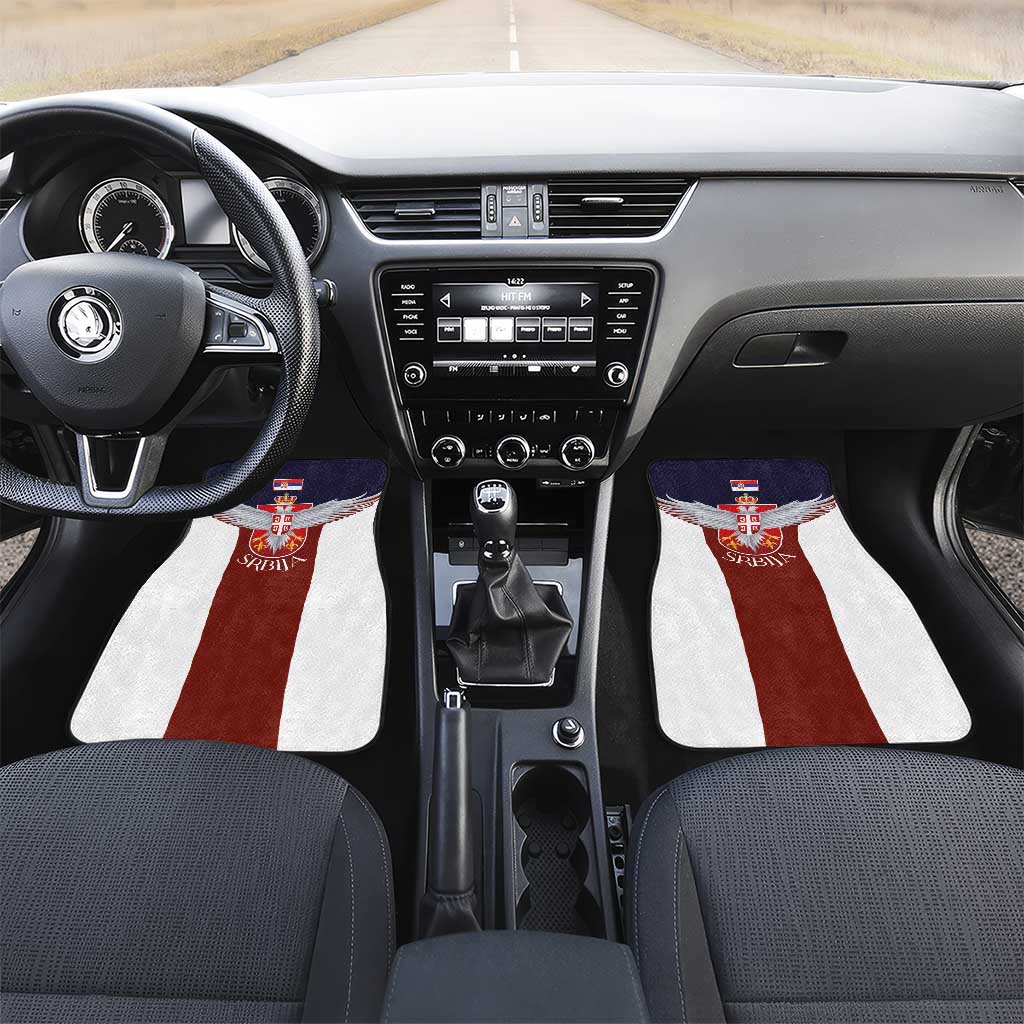 Serbia Car Mats Double Headed Eage Emblem Sporty - Wonder Print Shop