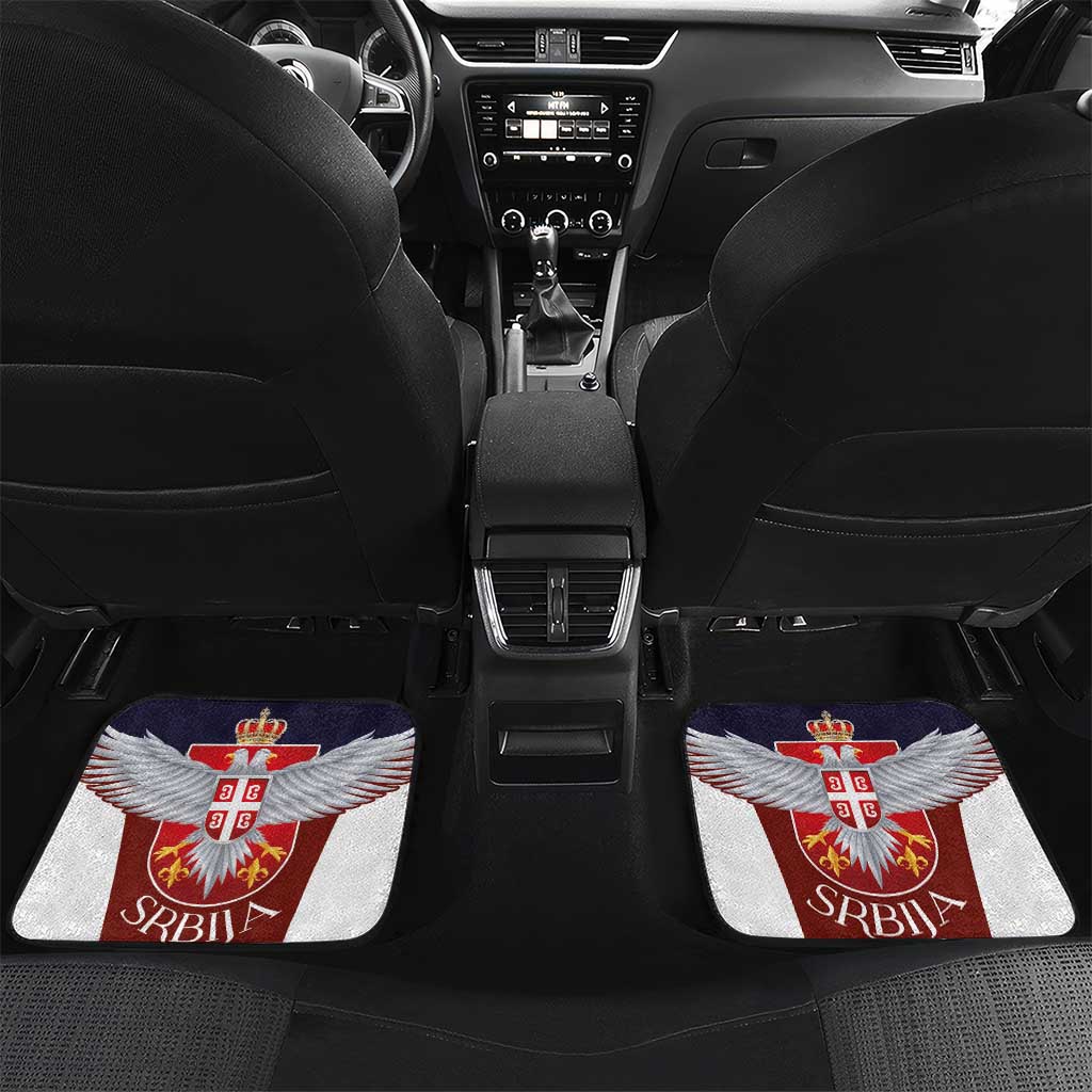 Serbia Car Mats Double Headed Eage Emblem Sporty - Wonder Print Shop