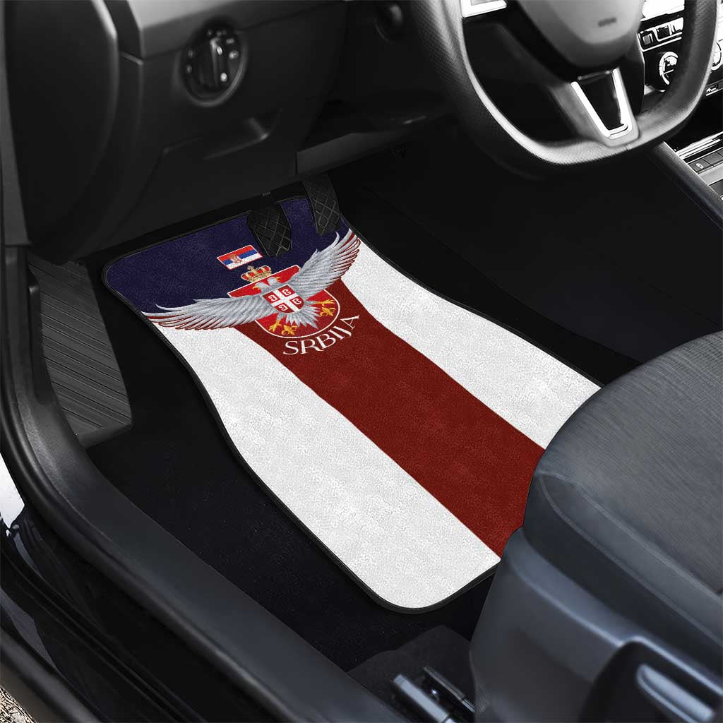 Serbia Car Mats Double Headed Eage Emblem Sporty - Wonder Print Shop