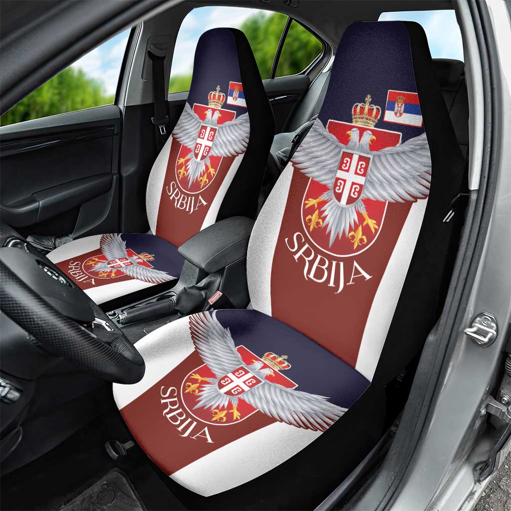 Serbia Car Seat Cover Double Headed Eage Emblem Sporty - Wonder Print Shop