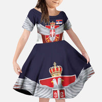 Serbia Family Matching Long Sleeve Bodycon Dress and Hawaiian Shirt Double Headed Eage Emblem Sporty - Wonder Print Shop