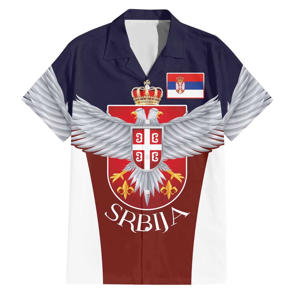 Serbia Family Matching Mermaid Dress and Hawaiian Shirt Double Headed Eage Emblem Sporty - Wonder Print Shop