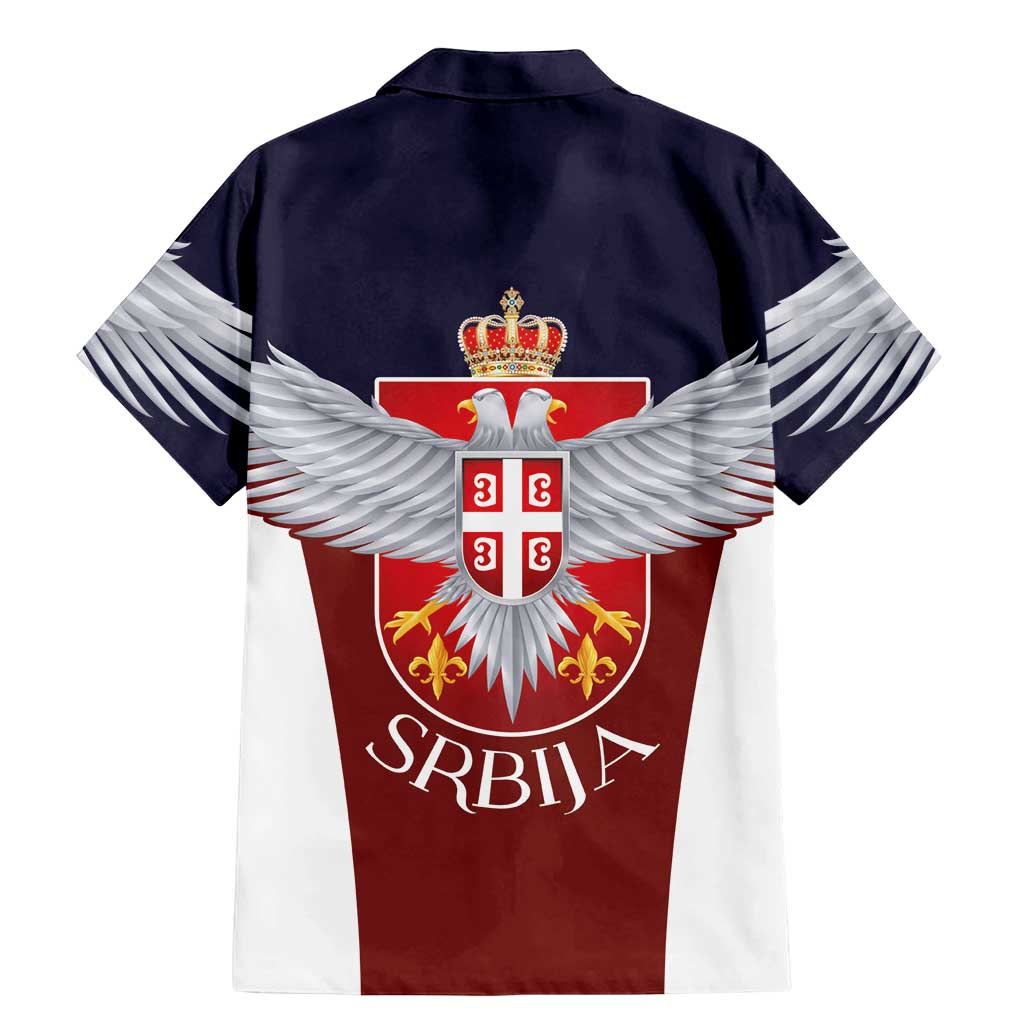 Serbia Family Matching Mermaid Dress and Hawaiian Shirt Double Headed Eage Emblem Sporty - Wonder Print Shop