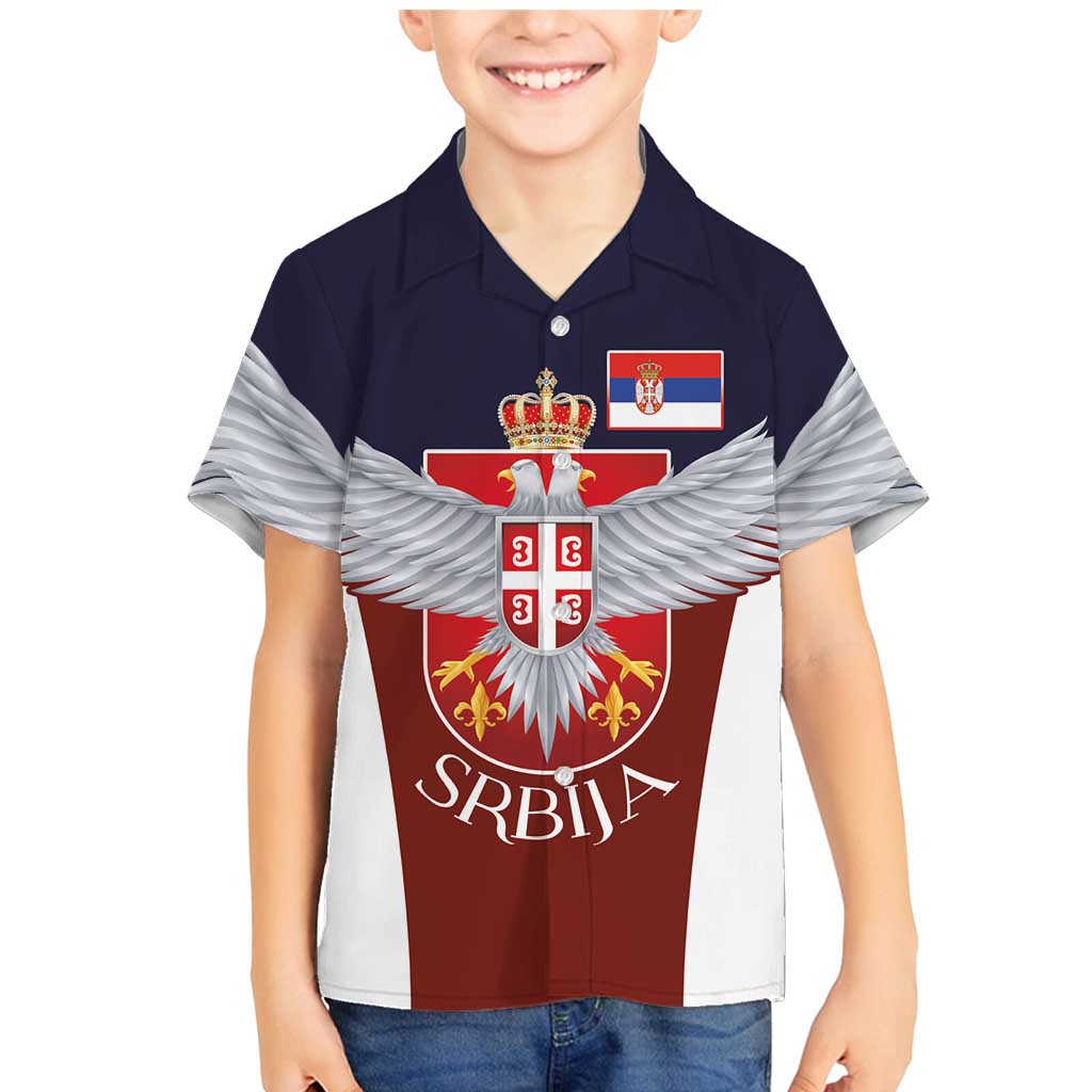 Serbia Family Matching Mermaid Dress and Hawaiian Shirt Double Headed Eage Emblem Sporty - Wonder Print Shop