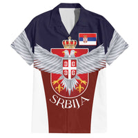 Serbia Family Matching Off The Shoulder Long Sleeve Dress and Hawaiian Shirt Double Headed Eage Emblem Sporty - Wonder Print Shop