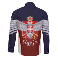 Serbia Family Matching Off The Shoulder Long Sleeve Dress and Hawaiian Shirt Double Headed Eage Emblem Sporty - Wonder Print Shop
