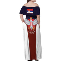 Serbia Family Matching Off Shoulder Maxi Dress and Hawaiian Shirt Double Headed Eage Emblem Sporty - Wonder Print Shop