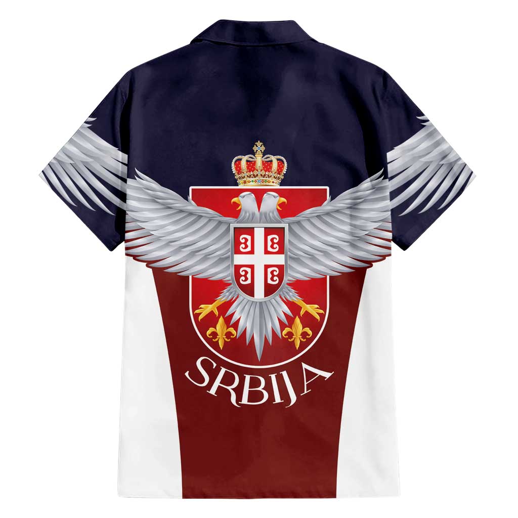 Serbia Family Matching Short Sleeve Bodycon Dress and Hawaiian Shirt Double Headed Eage Emblem Sporty - Wonder Print Shop