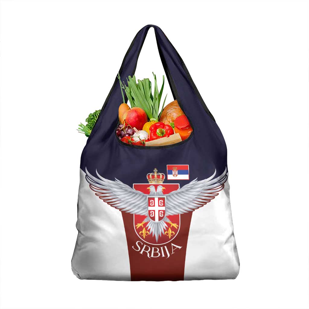 Serbia Grocery Bag Double Headed Eage Emblem Sporty - Wonder Print Shop