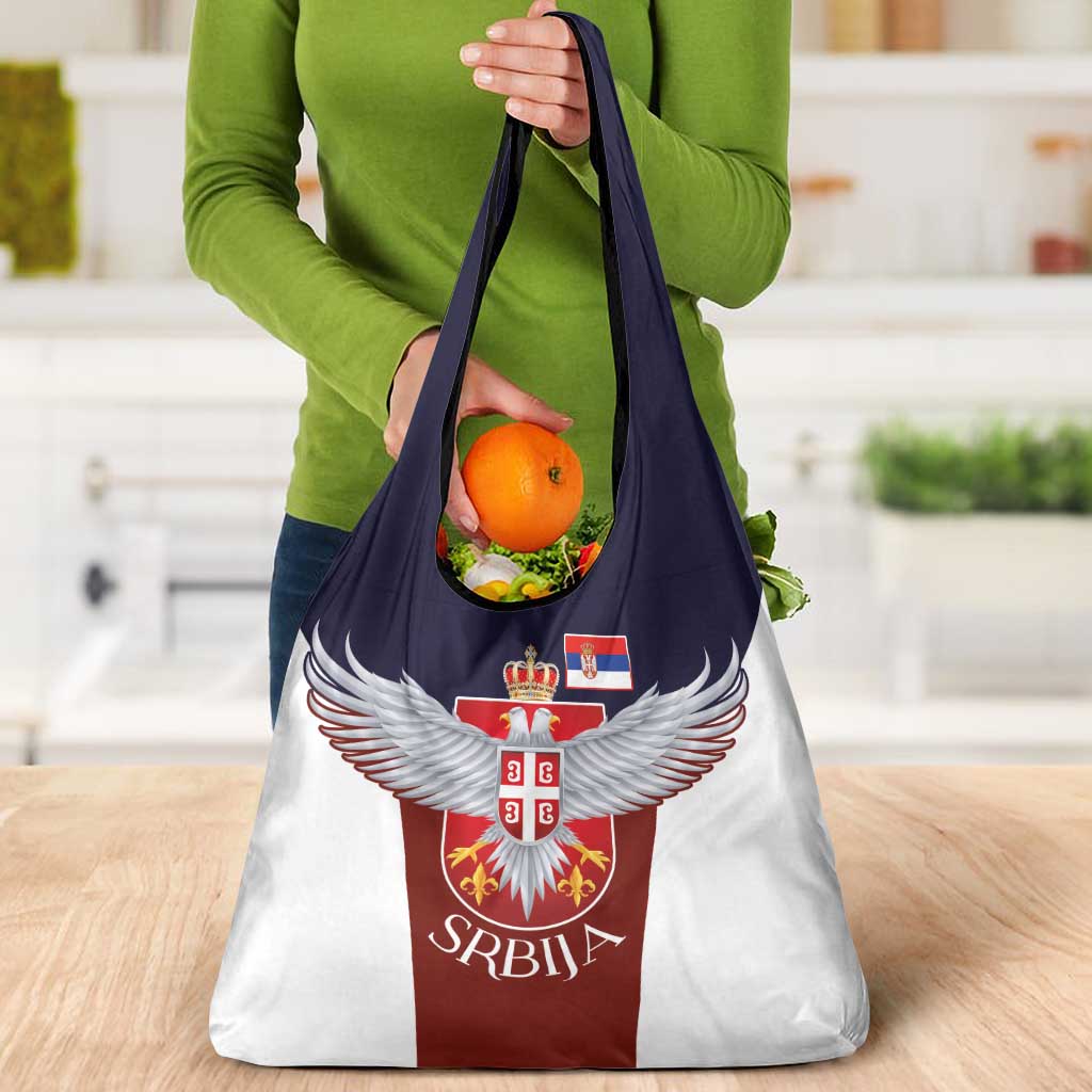 Serbia Grocery Bag Double Headed Eage Emblem Sporty - Wonder Print Shop