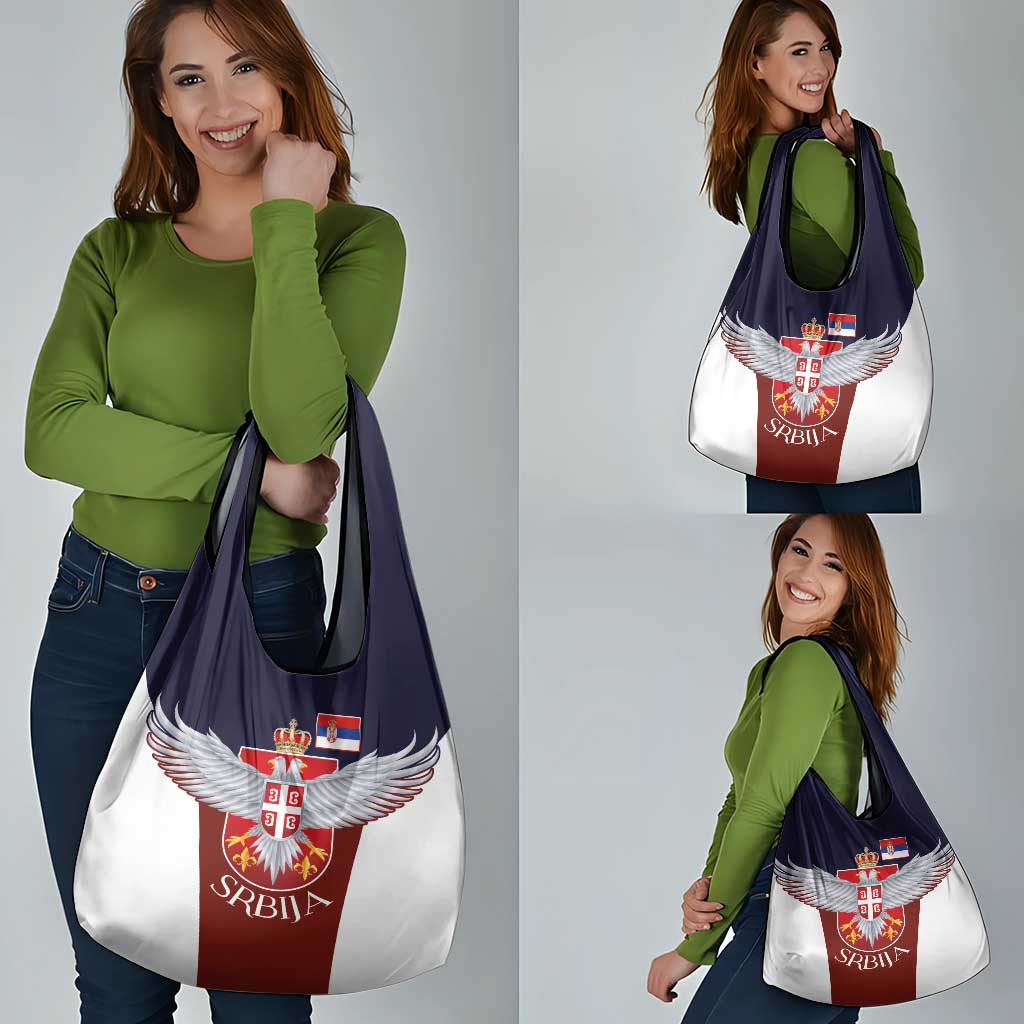 Serbia Grocery Bag Double Headed Eage Emblem Sporty - Wonder Print Shop