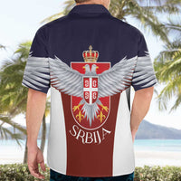 Serbia Hawaiian Shirt Double Headed Eage Emblem Sporty - Wonder Print Shop