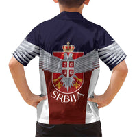 Serbia Hawaiian Shirt Double Headed Eage Emblem Sporty - Wonder Print Shop