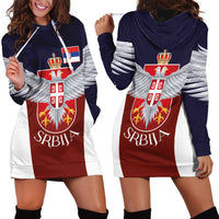 Serbia Hoodie Dress Double Headed Eage Emblem Sporty - Wonder Print Shop