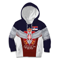 Serbia Kid Hoodie Double Headed Eage Emblem Sporty - Wonder Print Shop