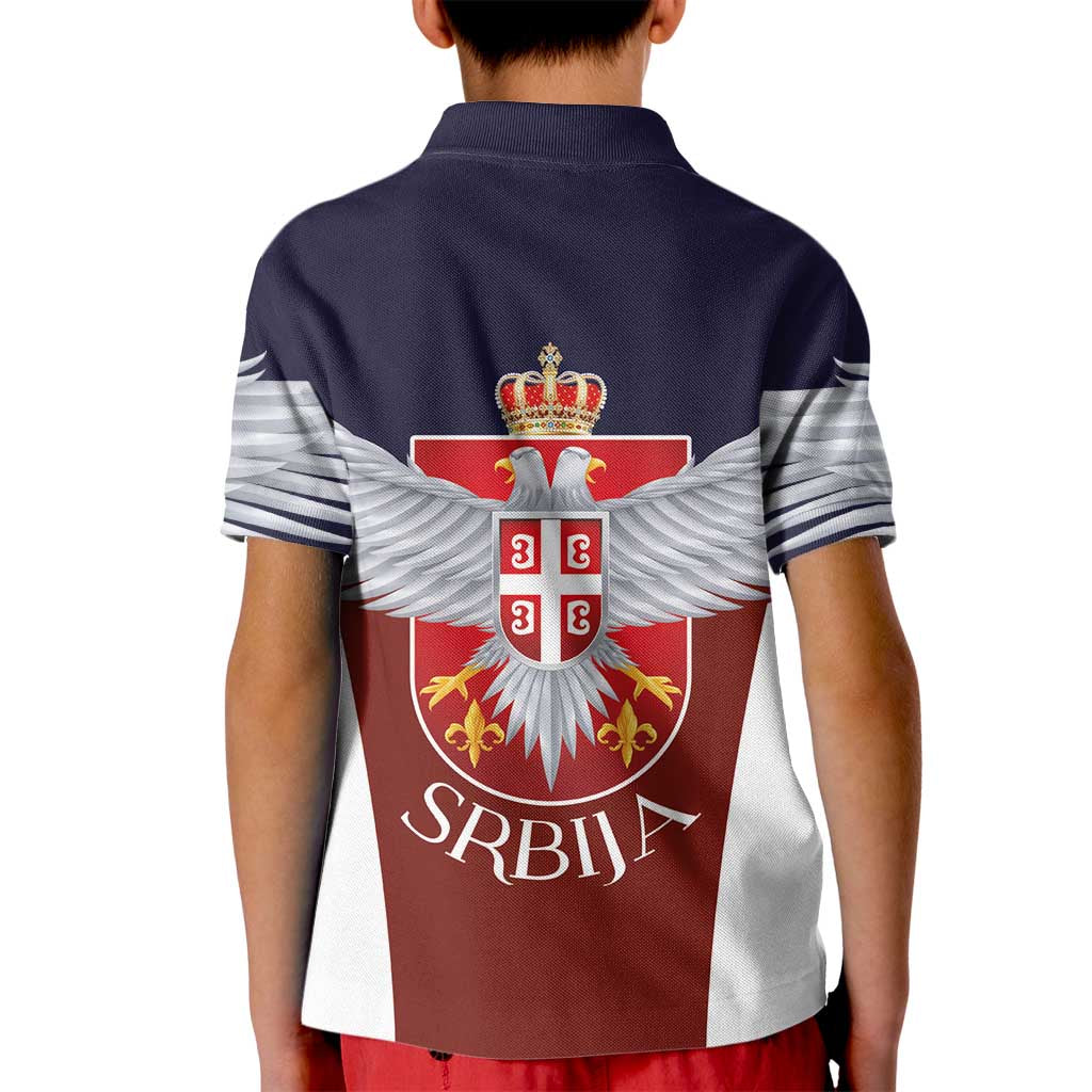 Serbia Kid Polo Shirt Double Headed Eage Emblem Sporty - Wonder Print Shop